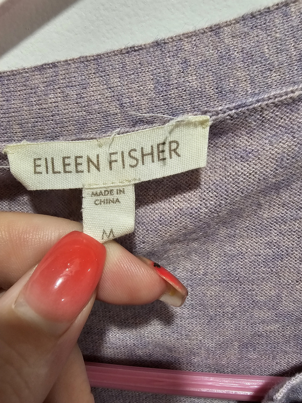 Eileen Fisher Soft Lavender Button Cardigan - Picture 2 of 4
